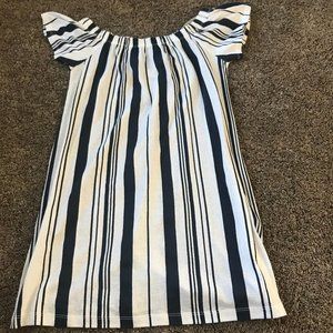 Off the shoulder striped dress